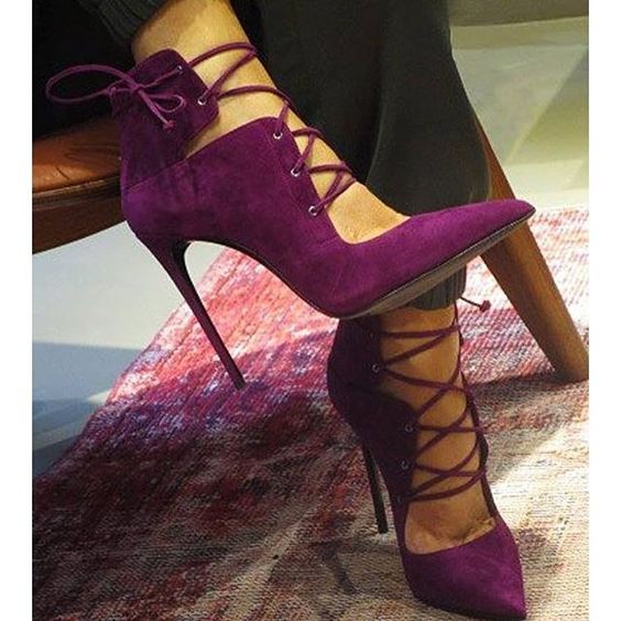 Lace UP Pointed Toe Super High Stiletto Highs
