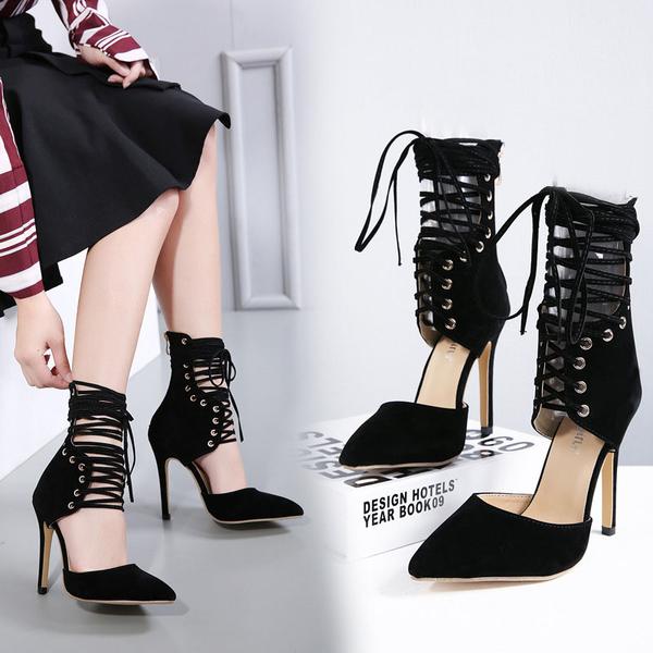 high heels with ankle wrap