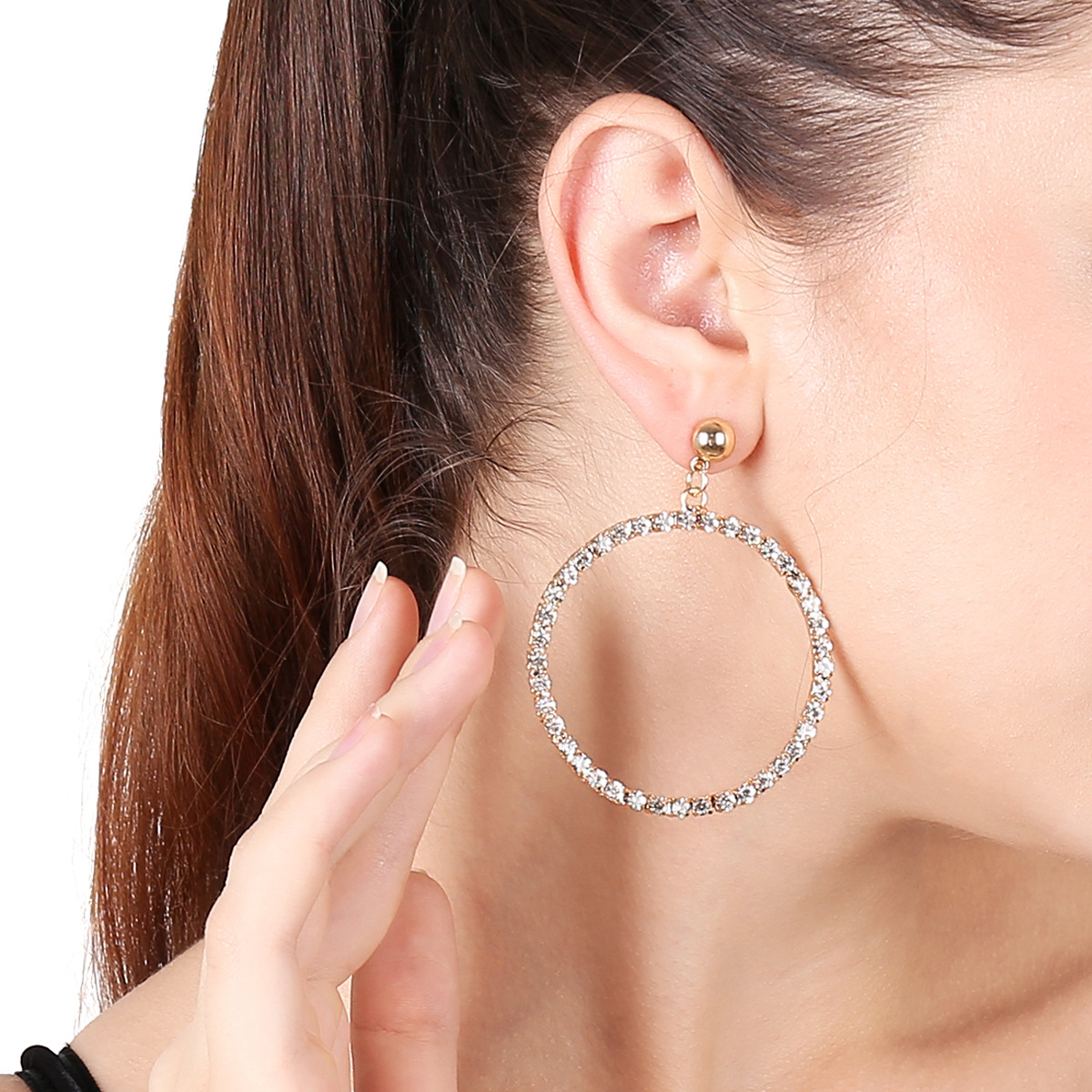 Fashion Geometry Set Auger Single Stud Earrings