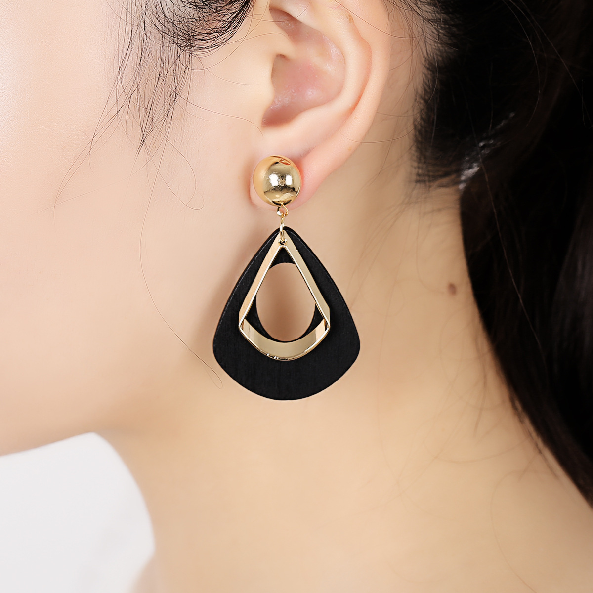 Geometric Exaggerated Lvkong Droplets Pendant Earrings