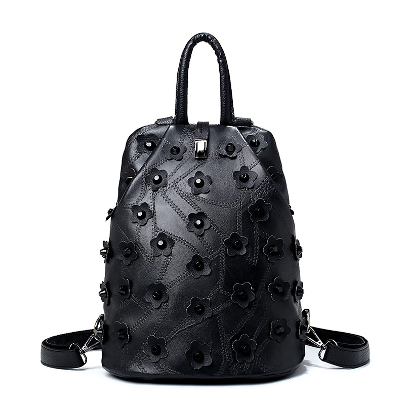 Personality Floral Rivets Decoration Women's Backpack