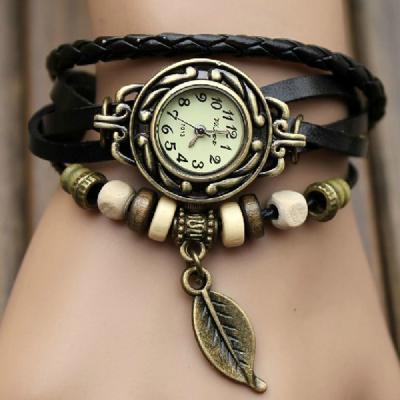 12 Arabic Numbers Hour Marks Women's Wrist Leather Watch