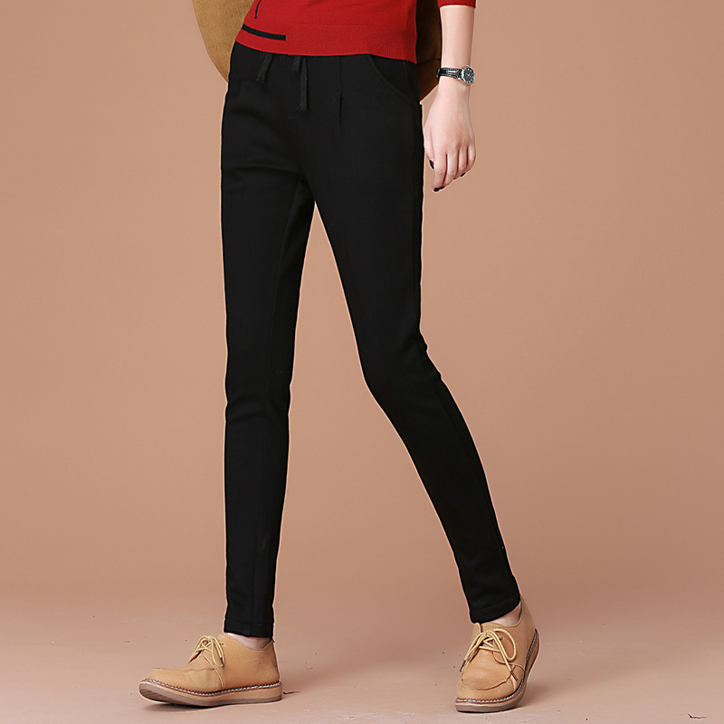 Thick Solid Color Loose Harem Casual Long Pants