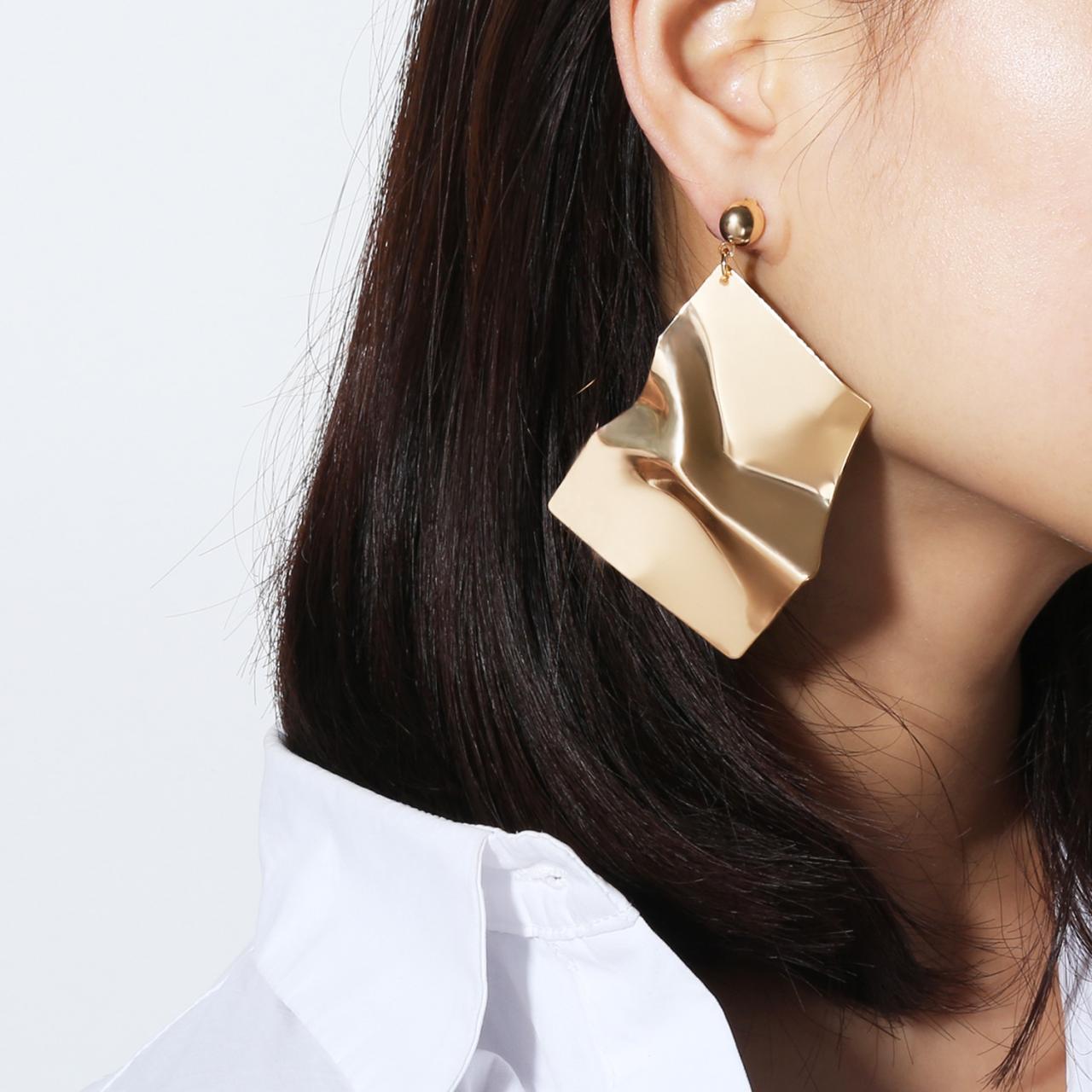Fashion Geometric Irregular Mirror Temperament Earrings