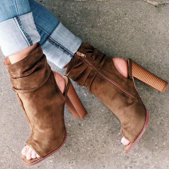 Side open booties shop