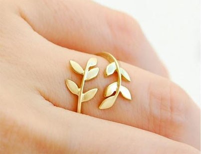 Korean Style Cute Leaf Design Rings