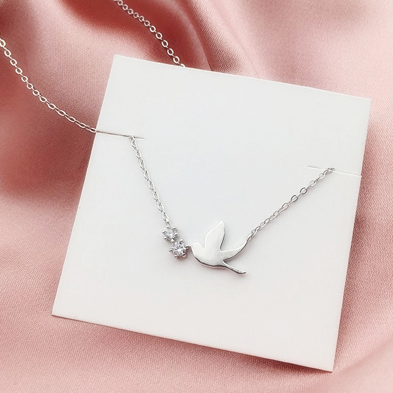 Punk Vintage Silver Color Swallow Necklaces Pendants For Women Gifts Statement Necklaces