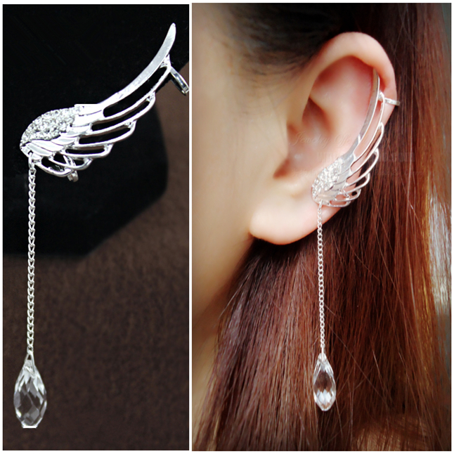 Angel's Wings Hollow-out Clip Punk Earings