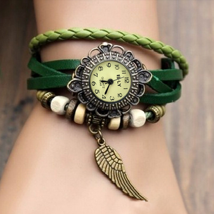 Women's Leather Bracelet Wrist Watch