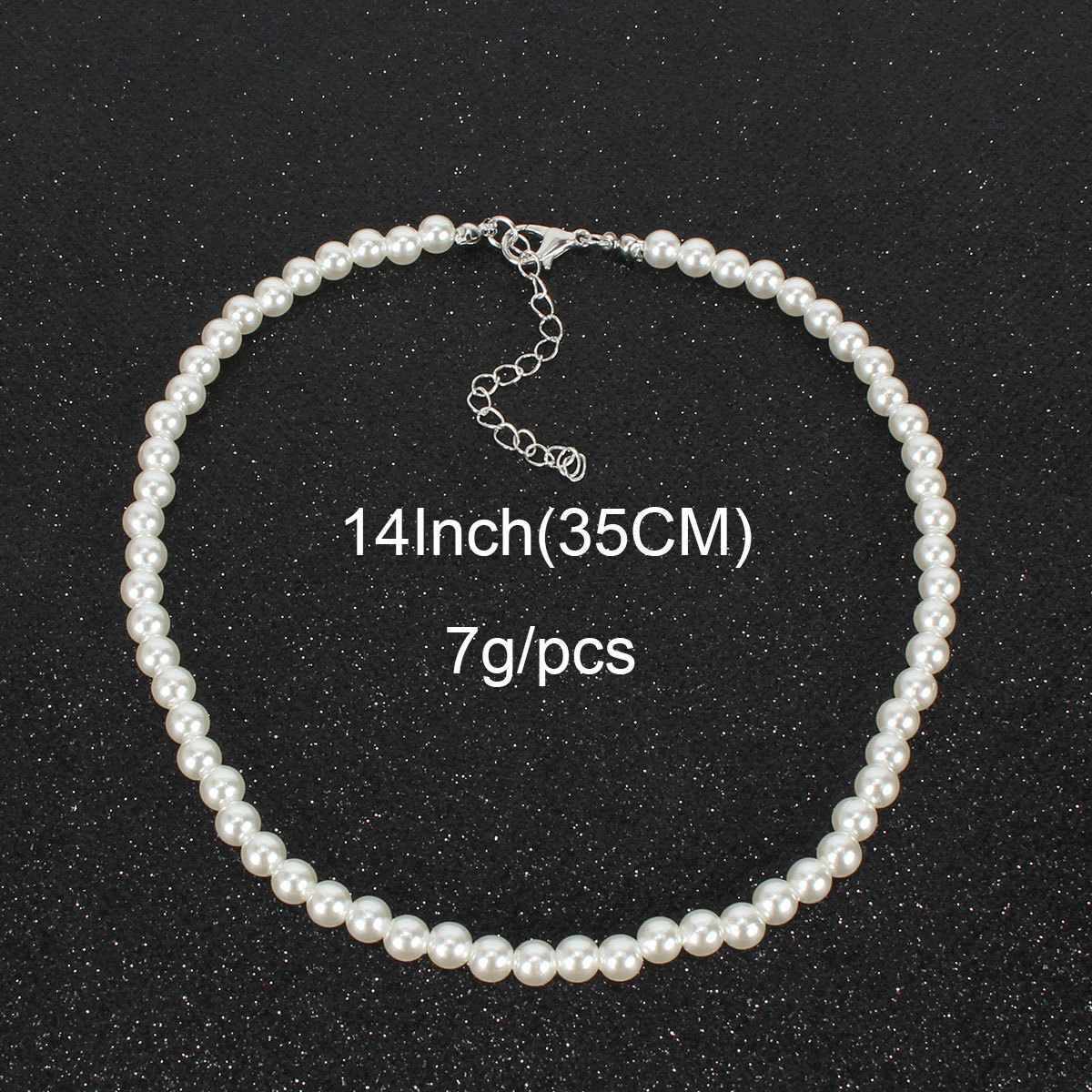Fashionable And Versatile Near Round Imitation Pearl Necklace Neck Chain Female Clavicle Chain-1