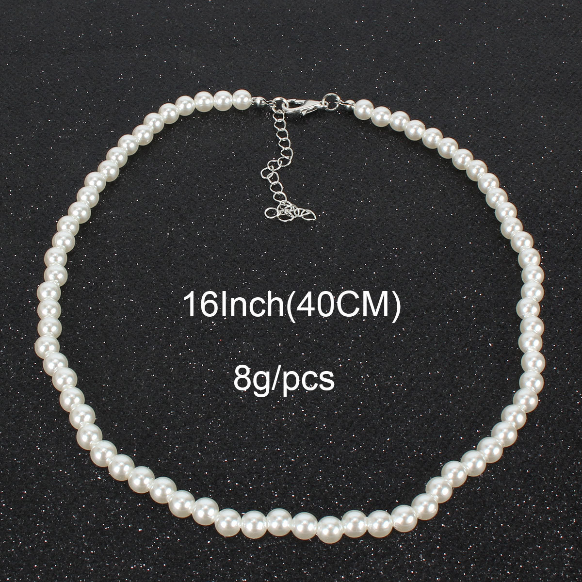 Fashionable And Versatile Near Round Imitation Pearl Necklace Neck Chain Female Clavicle Chain-2