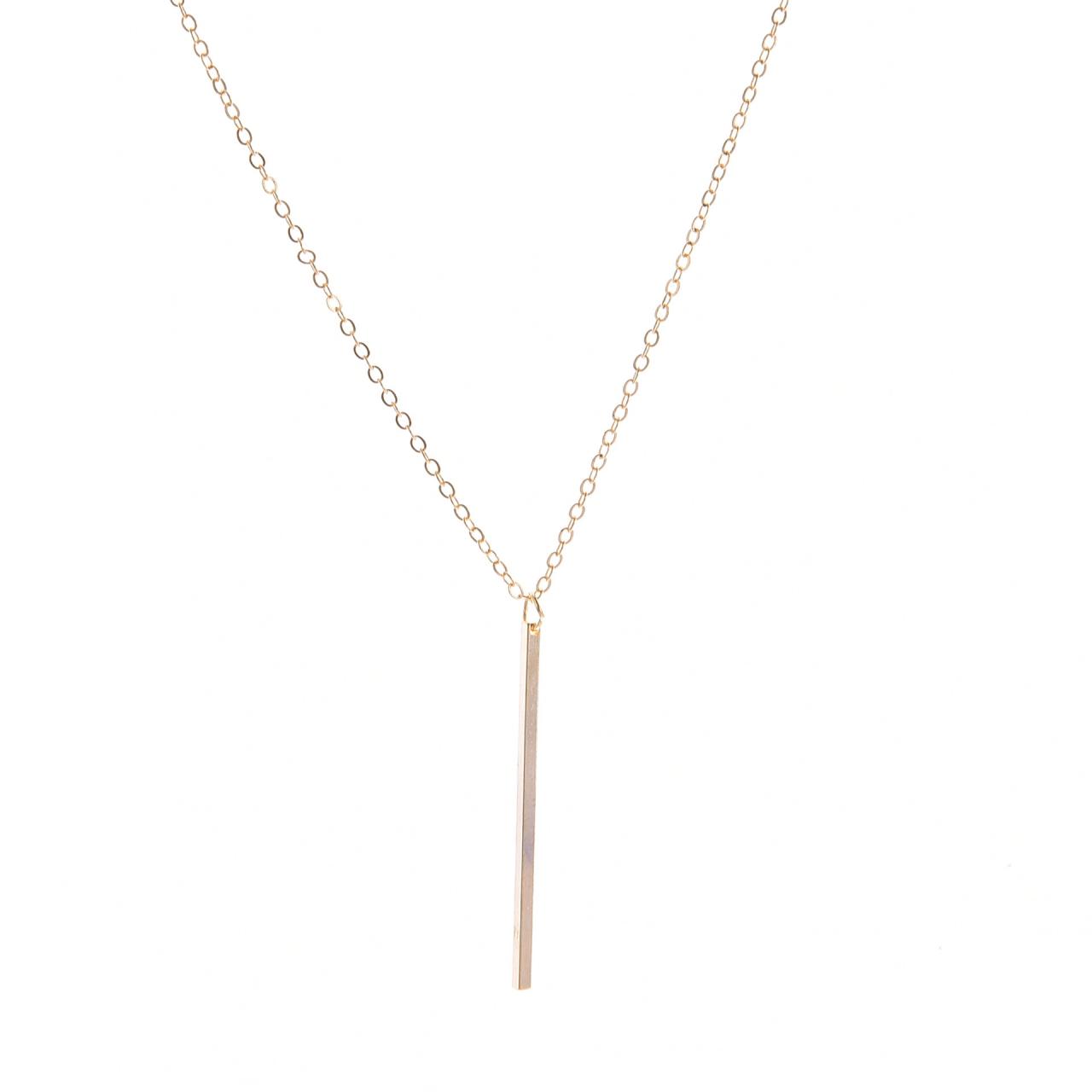 Simple Fashion Simple Lasso Vertical Bar Necklace-1