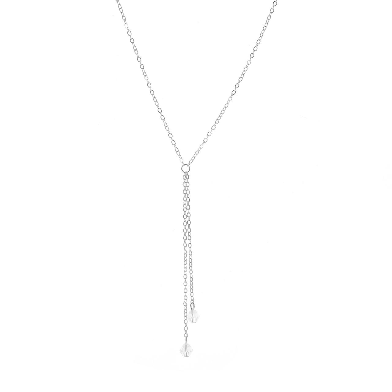 Crystal Necklace Women's Tassel Long Pendant Necklace-2