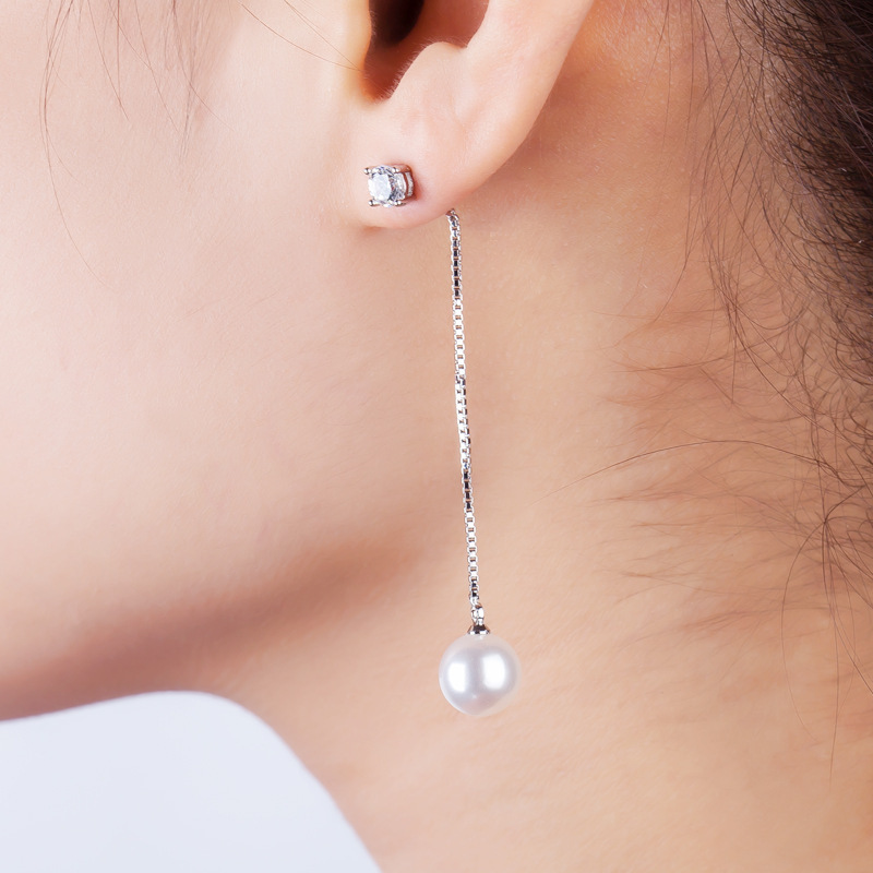 Long Pearl Earline Eardrop Femininity Tassel Chain Earrings Earrings Earrings Earrings