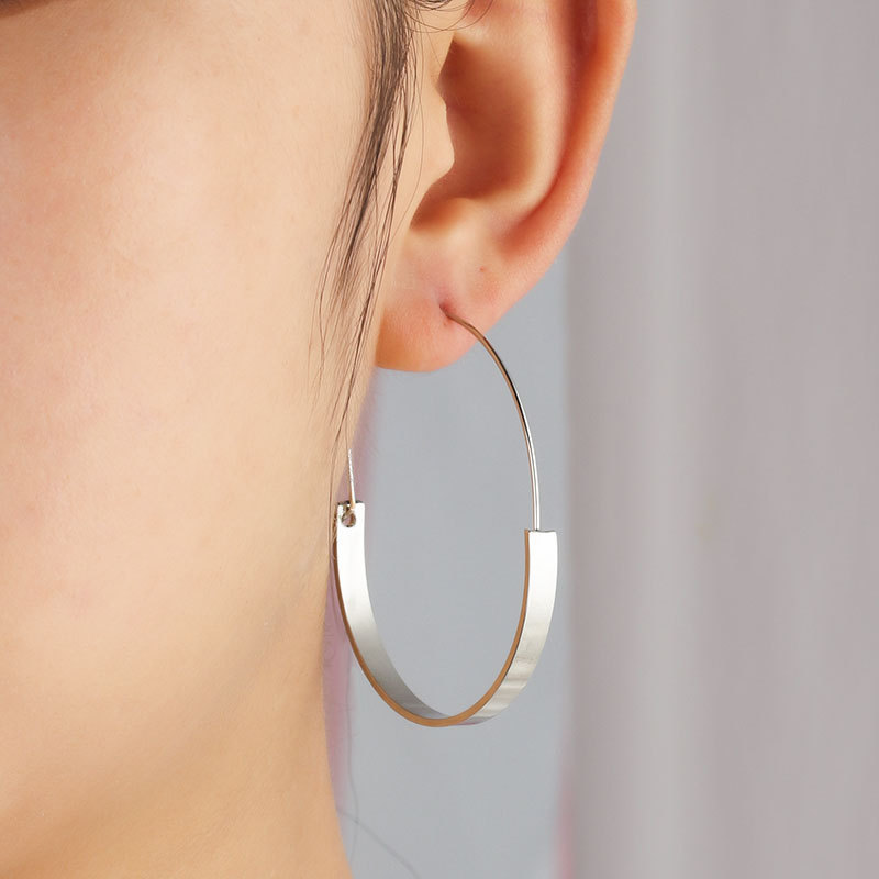 Exaggerated Style Simple Semicircle Ring Earrings Earrings Feminine Temperament Arc Earrings-1