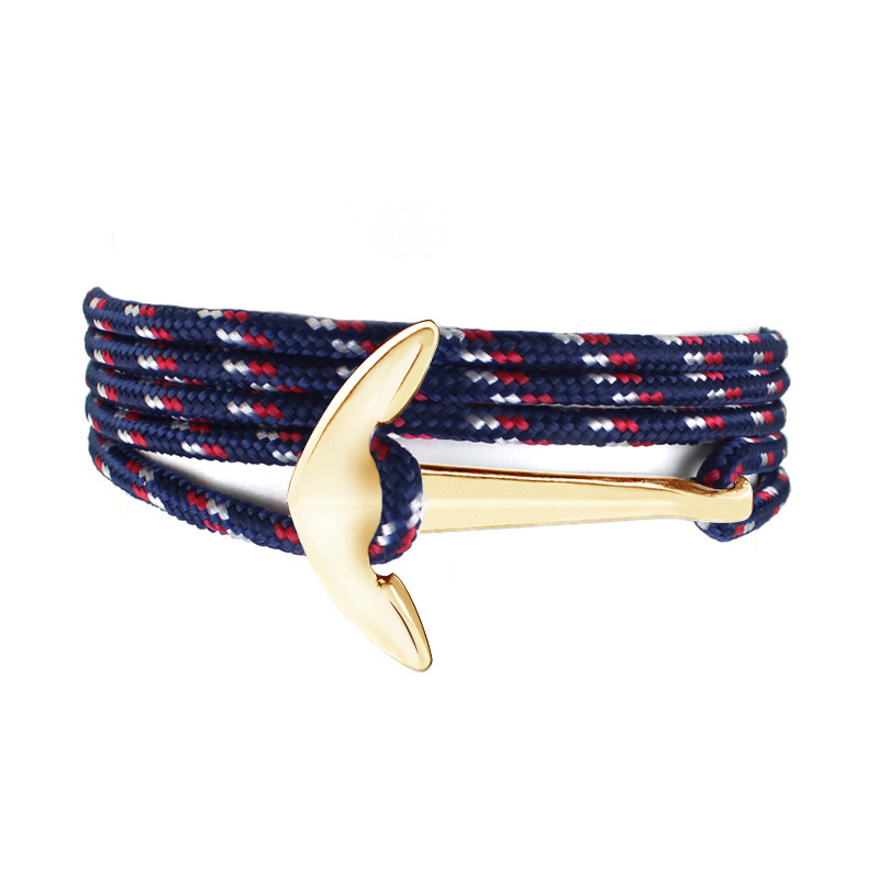 Anchor Accessories Multilayer Hand Woven Hand Decorated Nylon Rope Anchor Bracelet String-6