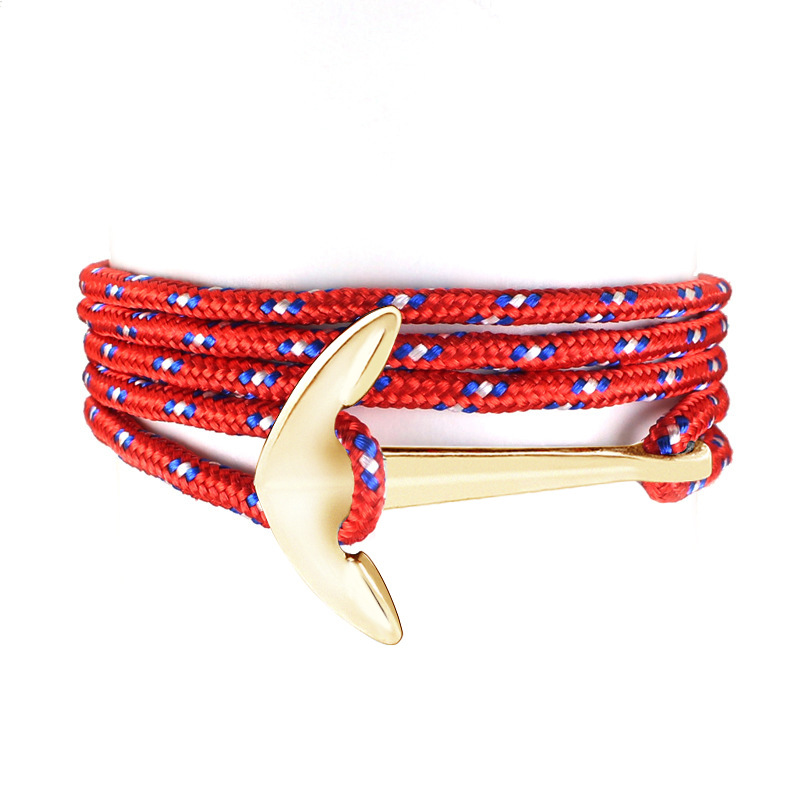 Anchor Accessories Multilayer Hand Woven Hand Decorated Nylon Rope Anchor Bracelet String-10