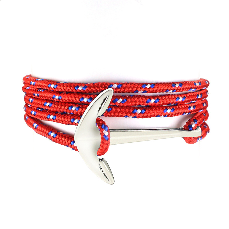 Anchor Accessories Multilayer Hand Woven Hand Decorated Nylon Rope Anchor Bracelet String-11