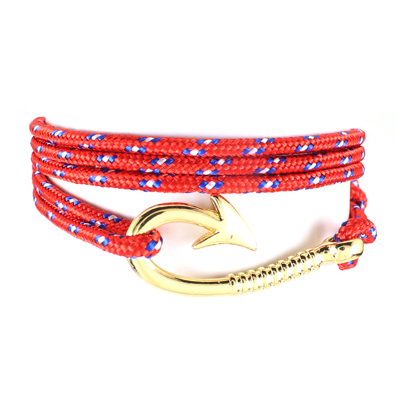 Fashion Leisure Navigation Navy Style Pirate Hook Knitting Bracelet-2
