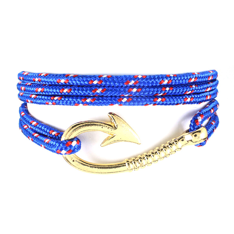 Fashion Leisure Navigation Navy Style Pirate Hook Knitting Bracelet-3