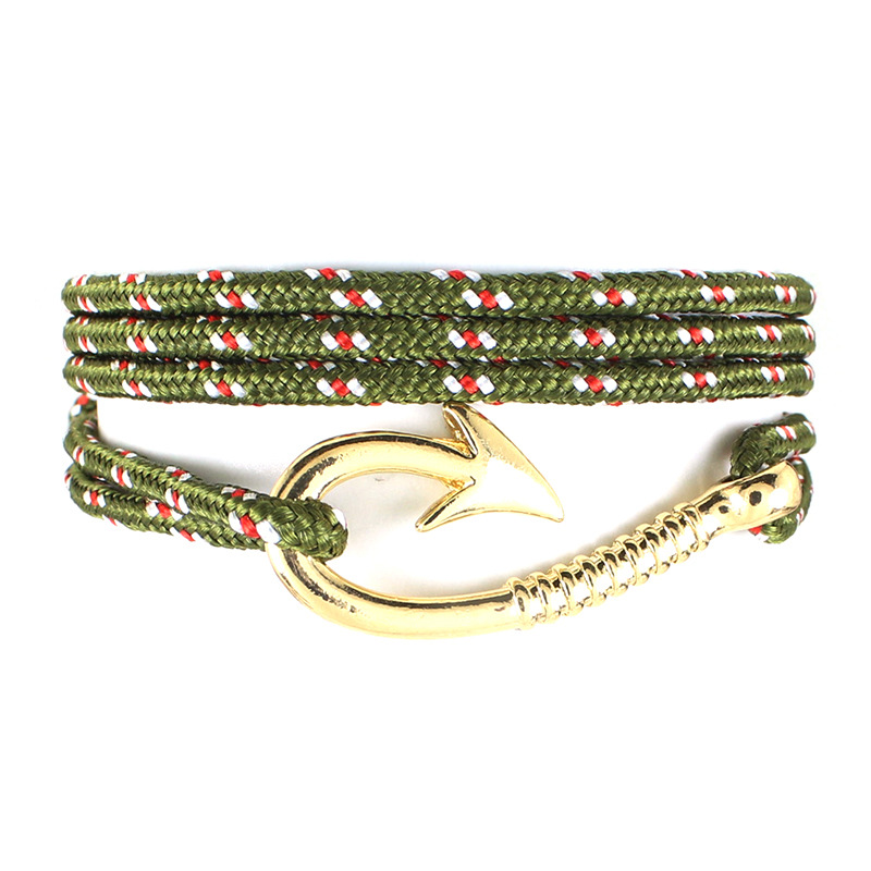 Fashion Leisure Navigation Navy Style Pirate Hook Knitting Bracelet-7
