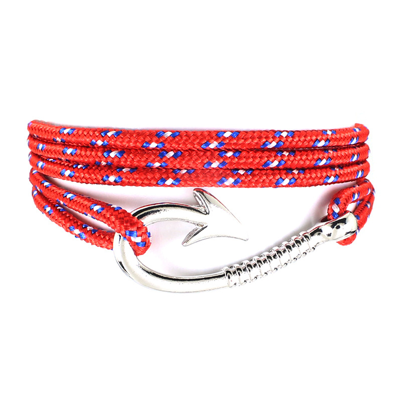 Fashion Leisure Navigation Navy Style Pirate Hook Knitting Bracelet-9