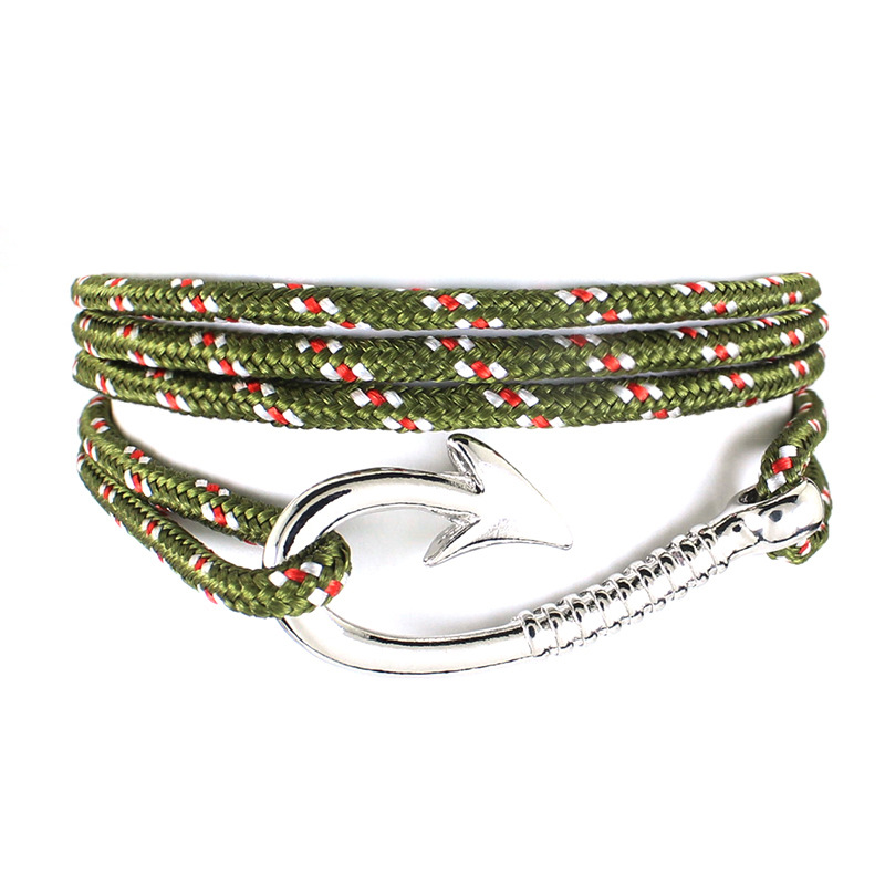 Fashion Leisure Navigation Navy Style Pirate Hook Knitting Bracelet-12