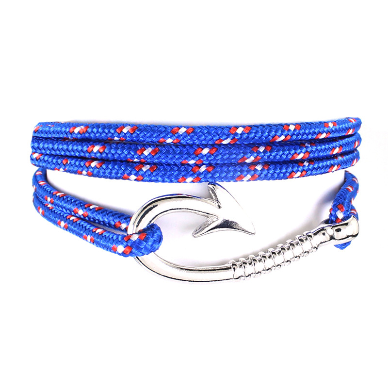 Fashion Leisure Navigation Navy Style Pirate Hook Knitting Bracelet-13