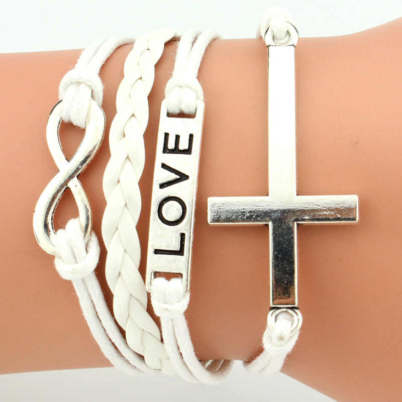 Multi Element Combination Simple Bracelet 8-character Love Cross Multi-layer Bracelet