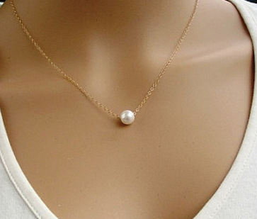 Fashion Street Necklace Pearl Necklace Clavicle Chain-1