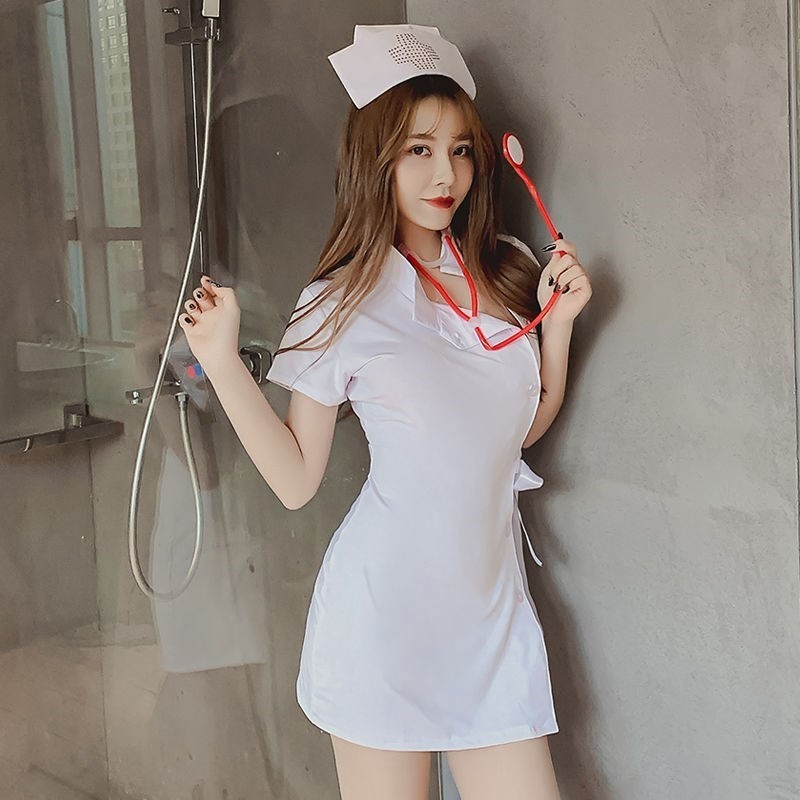 Nurse's Fun Inner Clothes Nightclub Uniform Allure Sexy Tight Stewardess Tease Off Passion Suit-2