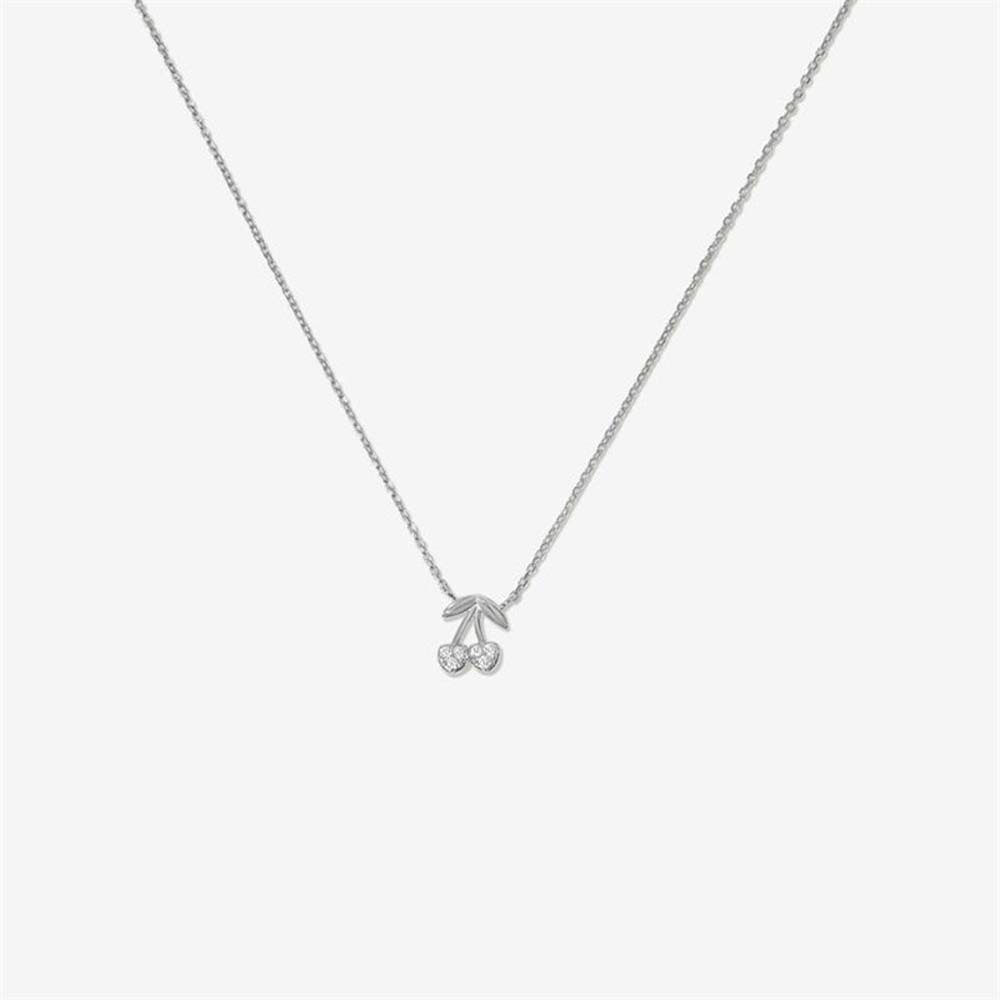 Cherry Single Layer Diamond Multi Color Chain Necklace-silvery