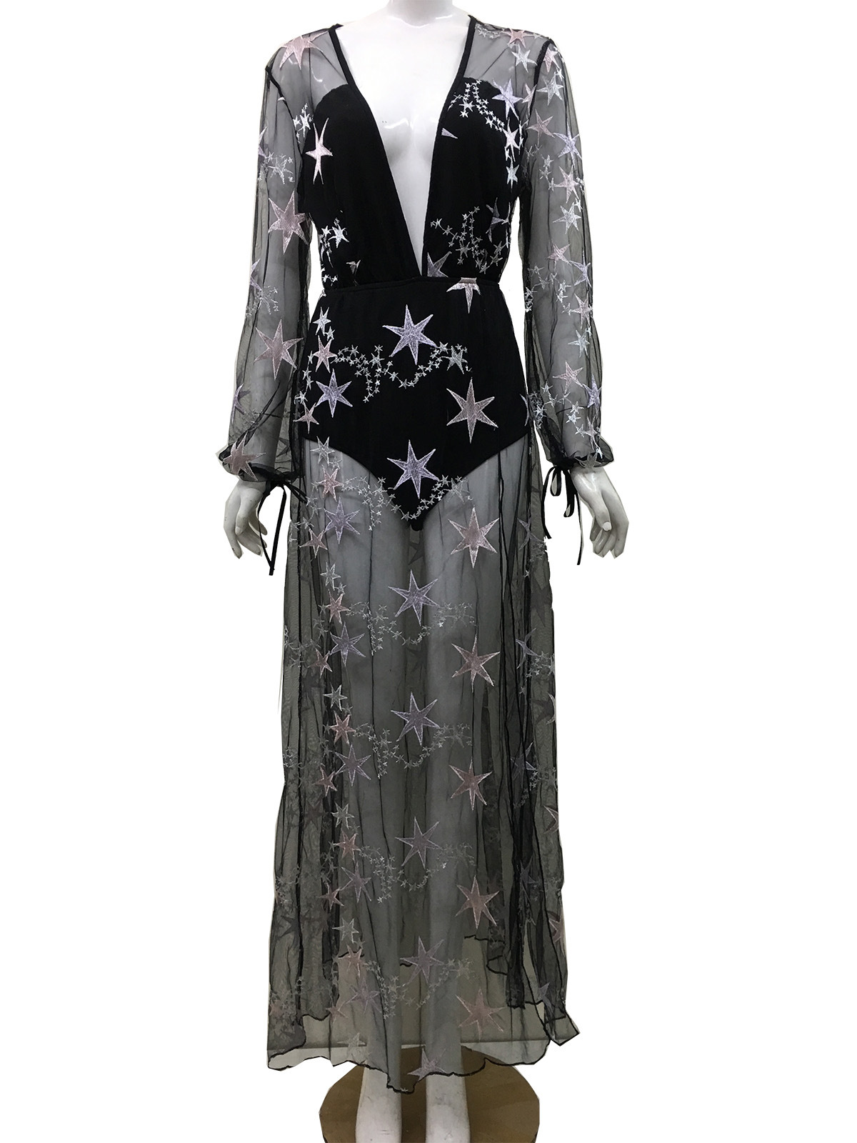 grey tulle maxi dress Grey Beaded Long Prom Dresses V Neck Tulle Long Evening Dress ARD2071