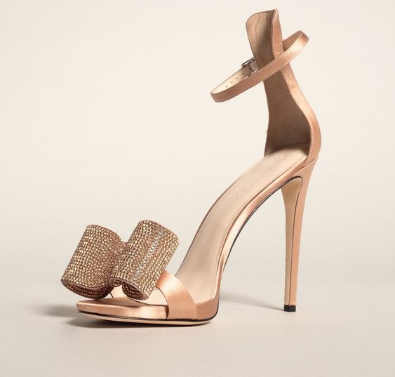 Solid Color Diamond Fashion Sexy High Heel Sandals-beige