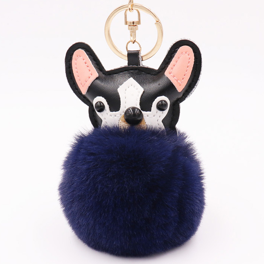 Color Dog Hair Ball Plush Key Ring Pendant Fashion Bag Automobile Plush Bag Pendant-1