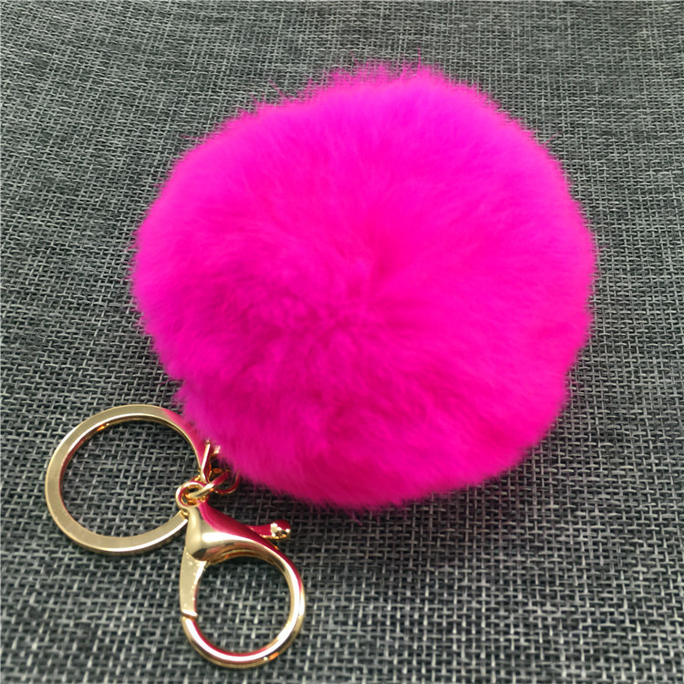 Rex Rabbit Hair Ball Bag Key Chain Pendant Fashion Fur Car Bag Pendant-16