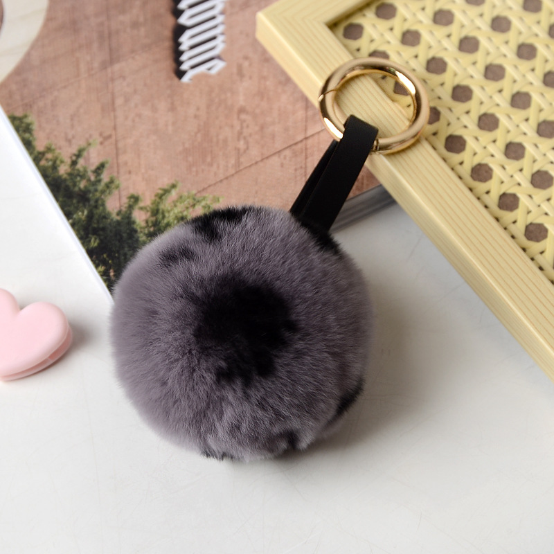 Rex Rabbit Fur Ball Bag Pendant Fur Car Key Chain-4