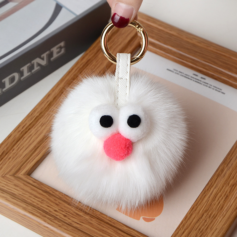 Cute Fox Fur Ball Fur Pendant Cartoon Doll Fox Fur Bag Pendant Plush Car Key Chain-10