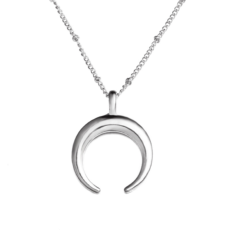 Silvery Ox Horn Necklace