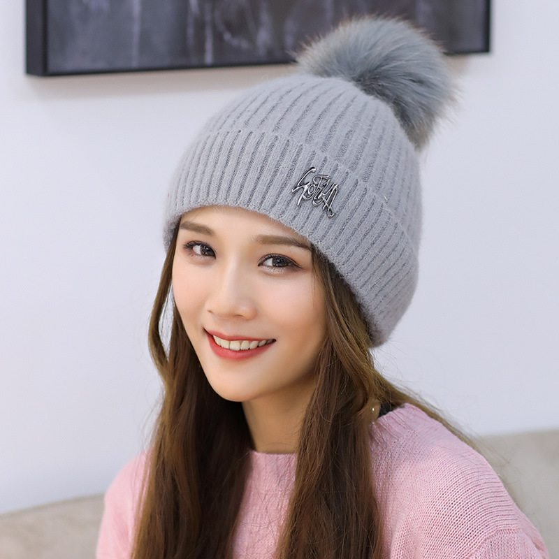 Gray Autumn And Winter Fashion Versatile Korean Wool Hat