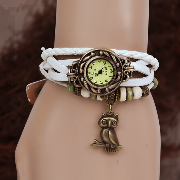 Owl Leather Bracelet Women's Wrist Watch
