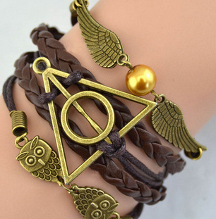 Retro Harry Potter Dove Owl Wax Line Fashion Bracelet-3