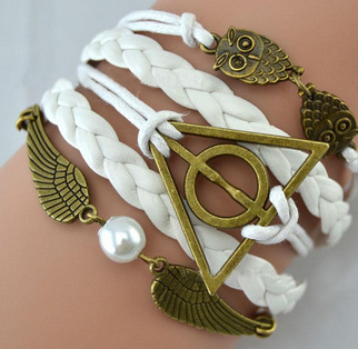 Retro Harry Potter Dove Owl Wax Line Fashion Bracelet-5