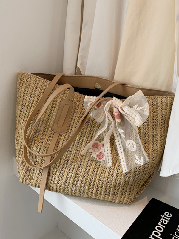 Khaki Original Casual Mesh Lace Weave Bag