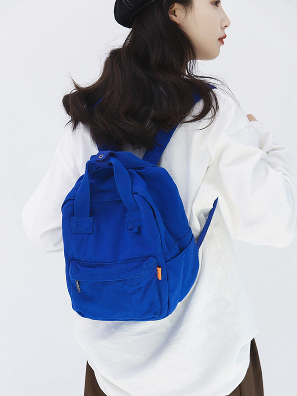 Blue Simple Casual 5 Colors Canvas Backpack