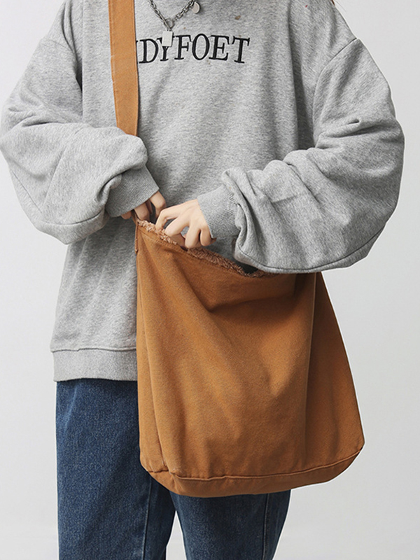 Brown Simple Casual Canvas 4 Colors Bag