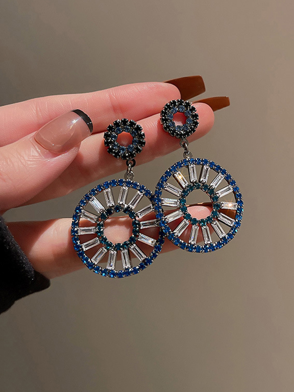 Urban Blue Circle Earrings