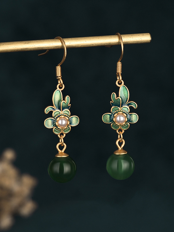 Vintage Alloy Floral Earrings Accessories