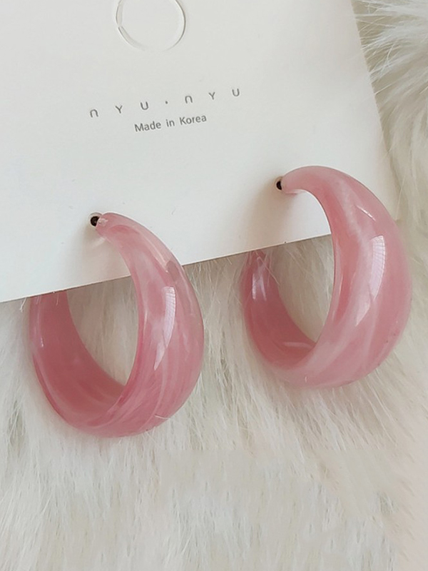 Pink Vintage Geometric 6 Colors Acrylic Earring