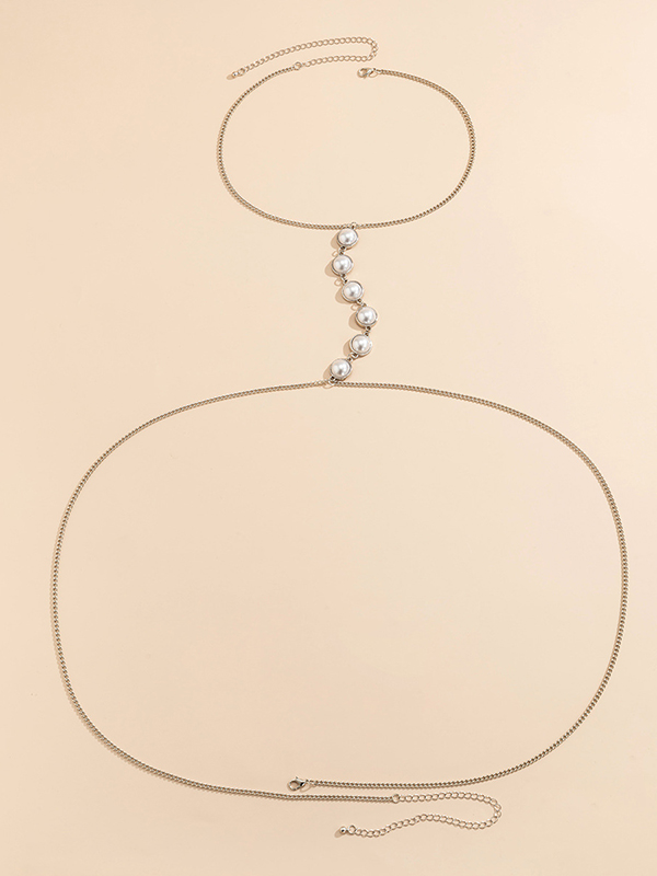 Silver Original Simple Beads Body Chain